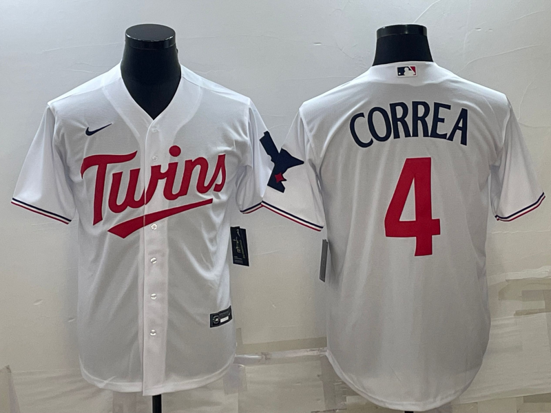 Men's Minnesota Twins Carlos Correa #4 White Home Jersey